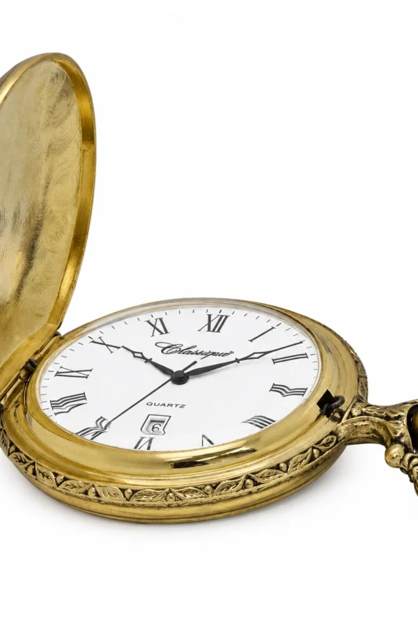 Gents 48mm Pewter Antique Gold Plated "Farmer" Swiss Quartz Pocket Watch image 3 Gents 48mm Pewter Antique Gold Plated "Farmer" Swiss Quartz Pocket Watch image 3