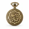 Gents 48mm Pewter Antique Gold Plated "Fisherman" Swiss Quartz Pocket Watch image 2