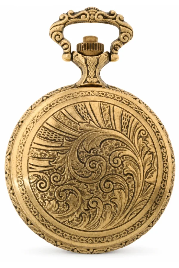 Gents 48mm Pewter Antique Gold Plated "Sailing Boat" Swiss Quartz Pocket Watch image 2 Gents 48mm Pewter Antique Gold Plated "Sailing Boat" Swiss Quartz Pocket Watch image 2