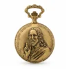 Gents 48mm Pewter Antique Gold Plated "St. Christopher" Swiss Quartz Pocket Watch image 1