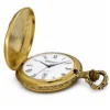 Gents 48mm Pewter Antique Gold Plated "St. Christopher" Swiss Quartz Pocket Watch image 3