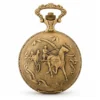 Gents 48mm Pewter Antique Gold Plated "Trotter" Swiss Quartz Pocket Watch image 2