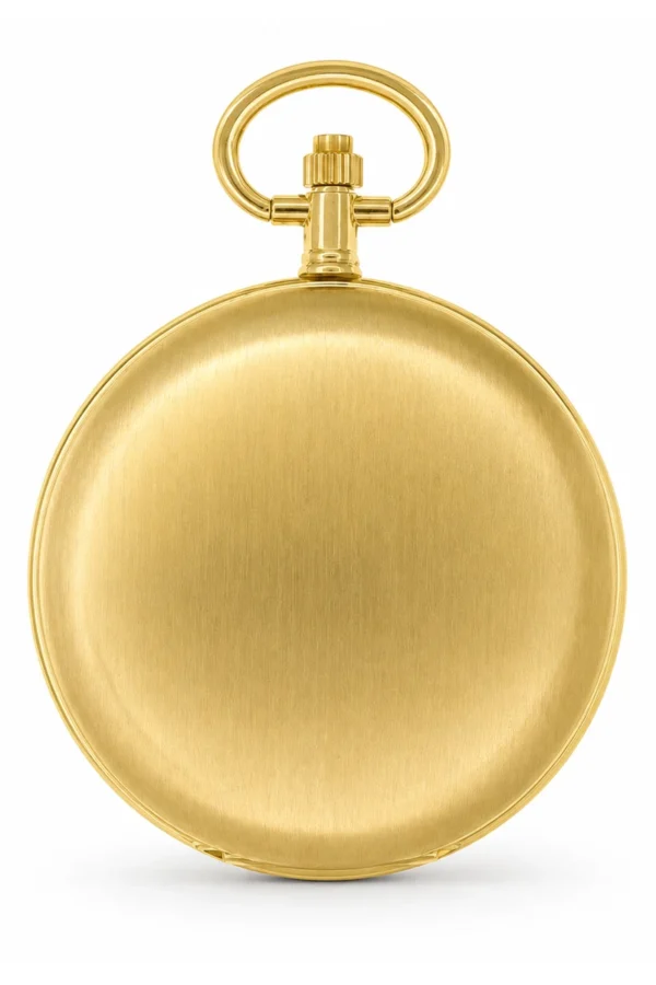 Gents 48mm Plain Brushed Gold Plated Swiss Quartz Pocket Watch image 1 Gents 48mm Plain Brushed Gold Plated Swiss Quartz Pocket Watch image 1