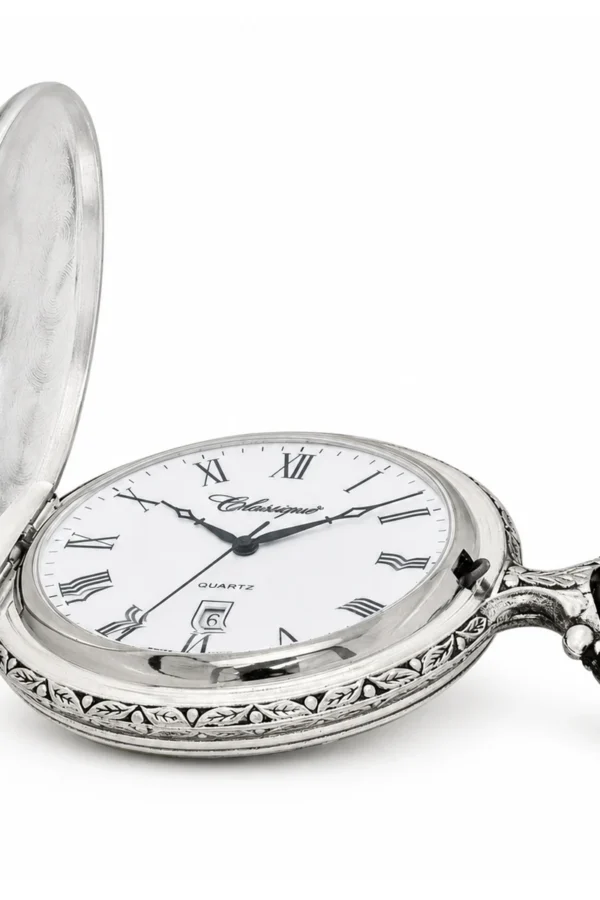 Gents 48mm Pewter Antique Two Tone Gold Plated "Three Horses" Swiss Quartz Pocket Watch image 3 Gents 48mm Pewter Antique Two Tone Gold Plated "Three Horses" Swiss Quartz Pocket Watch image 3