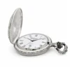 Gents 48mm Pewter Antique Rhodium Plated Swiss Quartz Pocket Watch image 3