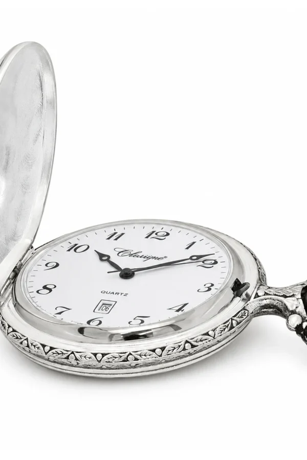 Gents 48mm Rhodium Plated Swiss Quartz Pocket Watch image 3 Gents 48mm Rhodium Plated Swiss Quartz Pocket Watch image 3