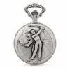 Gents 48mm Pewter Antique Rhodium Plated "Golf" Swiss Quartz Pocket Watch image 1