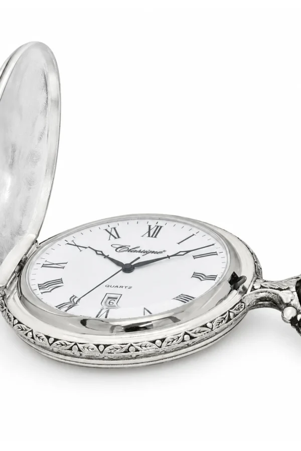 Gents 48mm Pewter Antique Rhodium Plated "Golf" Swiss Quartz Pocket Watch image 3 Gents 48mm Pewter Antique Rhodium Plated "Golf" Swiss Quartz Pocket Watch image 3