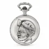 Gents 48mm Pewter Antique Rhodium Plated "Miner" Swiss Quartz Pocket Watch image 1