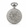 Gents 48mm Pewter Antique Rhodium Plated "Miner" Swiss Quartz Pocket Watch image 2