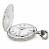 Gents 48mm Pewter Antique Rhodium Plated "Train" Swiss Quartz Pocket Watch image 3