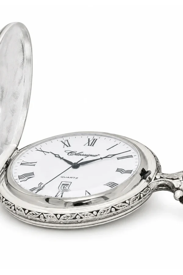 Gents 48mm Pewter Antique Rhodium Plated "Train" Swiss Quartz Pocket Watch image 3 Gents 48mm Pewter Antique Rhodium Plated "Train" Swiss Quartz Pocket Watch image 3
