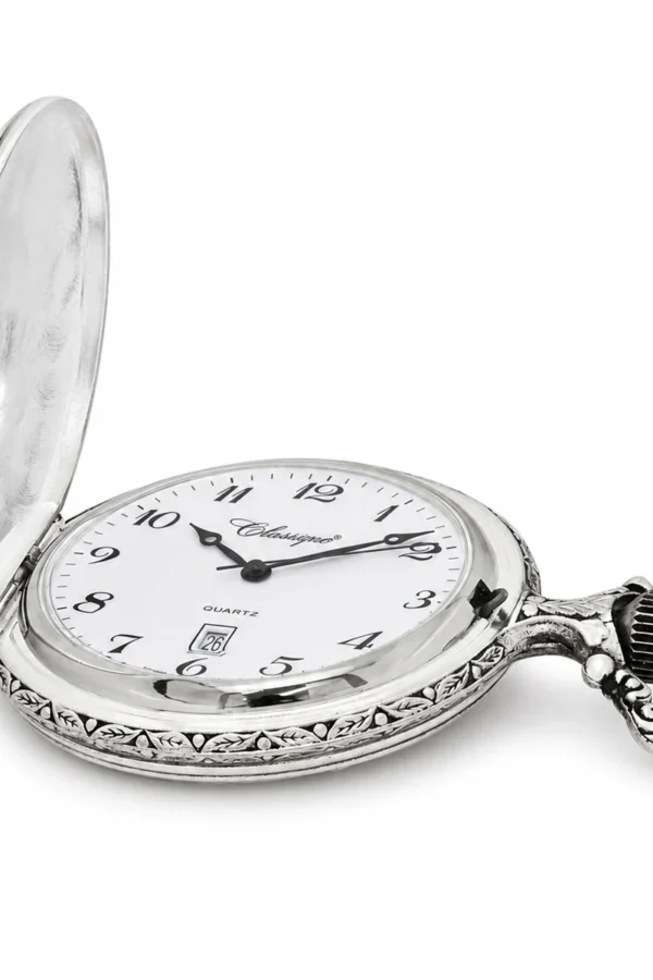 Gents 48mm Pewter Antique Rhodium Plated "Train" Swiss Quartz Pocket Watch image 4 Gents 48mm Pewter Antique Rhodium Plated "Train" Swiss Quartz Pocket Watch image 4