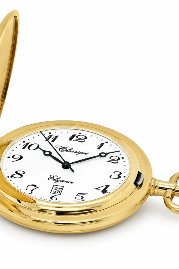 Gents 41mm Gold Plated Swiss Quartz Pocket Watch image 2 Gents 41mm Gold Plated Swiss Quartz Pocket Watch image 2