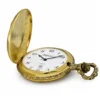 Gents 48mm Pewter Antique Gold Plated "Three Horses" Swiss Quartz Pocket Watch image 3