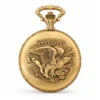 Gents 48mm Pewter Antique Gold Plated "Touring Couple" Swiss Quartz Pocket Watch image 2