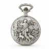 Gents 48mm Pewter Antique Rhodium Plated "Hunter" Swiss Quartz Pocket Watch image 1