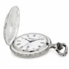 Gents 48mm Pewter Antique Rhodium Plated "Hunter" Swiss Quartz Pocket Watch image 3