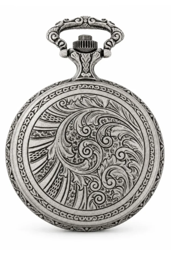 Gents 48mm Pewter Antique Rhodium Plated "Sailing Boat" Swiss Quartz Pocket Watch image 2 Gents 48mm Pewter Antique Rhodium Plated "Sailing Boat" Swiss Quartz Pocket Watch image 2