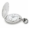 Gents 48mm Pewter Antique Rhodium Plated "Man on Bike" Swiss Quartz Pocket Watch image 3