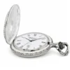 Gents 48mm Pewter Antique Rhodium Plated "St. Christopher" Swiss Quartz Pocket Watch image 3