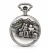 Gents 48mm Pewter Antique Rhodium Plated "Touring Couple" Swiss Quartz Pocket Watch image 1