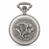 Gents 48mm Pewter Antique Rhodium Plated "Touring Couple" Swiss Quartz Pocket Watch image 2