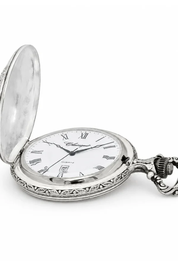 Gents 48mm Pewter Antique Rhodium Plated "Touring Couple" Swiss Quartz Pocket Watch image 3 Gents 48mm Pewter Antique Rhodium Plated "Touring Couple" Swiss Quartz Pocket Watch image 3