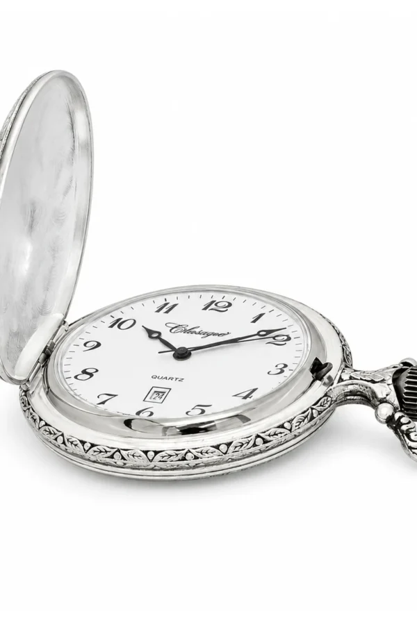 Gents 48mm Pewter Antique Rhodium Plated "Touring Couple" Swiss Quartz Pocket Watch image 4 Gents 48mm Pewter Antique Rhodium Plated "Touring Couple" Swiss Quartz Pocket Watch image 4