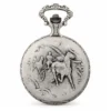 Gents 48mm Pewter Antique Rhodium Plated "Trotter" Swiss Quartz Pocket Watch image 1