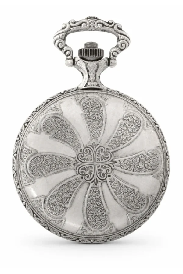 Gents 48mm Pewter Antique Rhodium Plated "Trotter" Swiss Quartz Pocket Watch image 2 Gents 48mm Pewter Antique Rhodium Plated "Trotter" Swiss Quartz Pocket Watch image 2