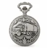 Gents 48mm Pewter Antique Rhodium Plated "Truck" Swiss Quartz Pocket Watch image 2