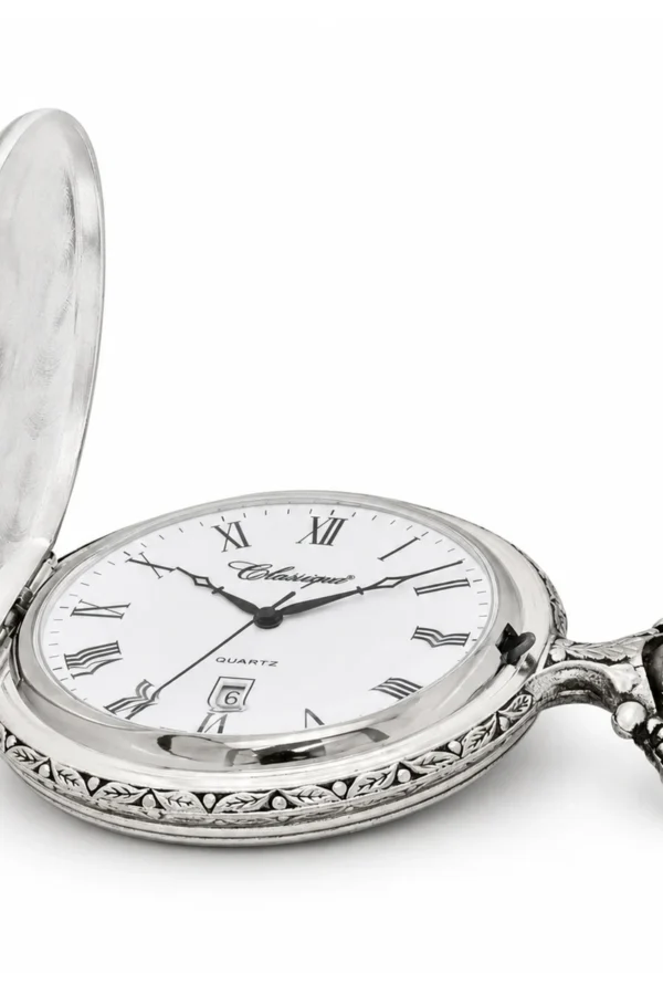 Gents 48mm Pewter Antique Rhodium Plated "Truck" Swiss Quartz Pocket Watch image 3 Gents 48mm Pewter Antique Rhodium Plated "Truck" Swiss Quartz Pocket Watch image 3