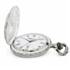 Gents 48mm Pewter Antique Rhodium Plated "Two Horses" Swiss Quartz Pocket Watch image 3