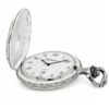 Gents 48mm Pewter Antique Rhodium Plated "Two Horses" Swiss Quartz Pocket Watch image 4
