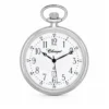 Gents 48mm Rhodium Plated Open Face Swiss Quartz Pocket Watch image 1