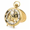 Gents 49mm Gold Plated Open Face Mechanical Swiss Made Skeleton Desktop Pocket Watch image 2