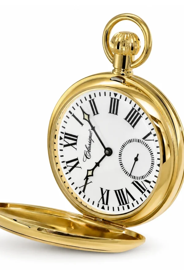 Gents 49mm Gold Plated Skeleton Mechanical Pocket Watch image 2 Gents 49mm Gold Plated Skeleton Mechanical Pocket Watch image 2