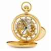 Gents 49mm Gold Plated Skeleton Mechanical Pocket Watch image 1