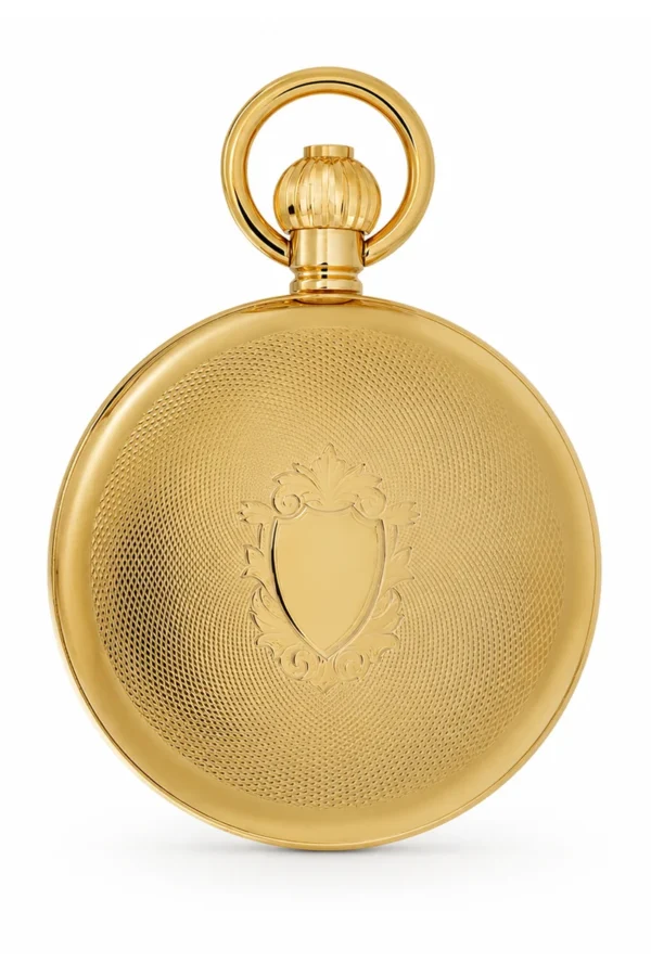 Gents 49mm Gold Plated Skeleton Mechanical Pocket Watch image 1 Gents 49mm Gold Plated Skeleton Mechanical Pocket Watch image 1