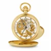 Gents 49mm Gold Plated Skeleton Mechanical Pocket Watch image 3
