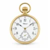 Gents 49mm Gold Plated Stainless Steel Mechanical Open Face Swiss Made Pocket Watch image 4