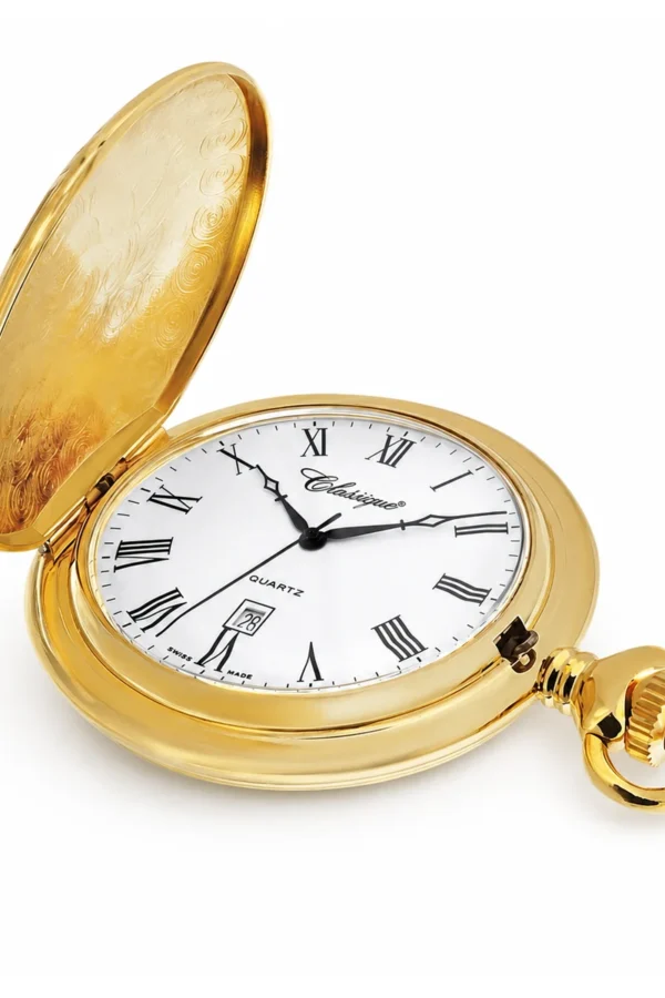 Gents 49mm Gold Plated Swiss Quartz Pocket Watch image 2