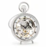 Gents 49mm Palladium Plated Open Face Mechanical Swiss Made Skeleton Desktop Pocket Watch image 2