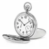 Gents 49mm Rhodium Plated Skeleton Mechanical Pocket Watch image 1