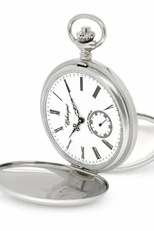 Gents 49mm Stainless Steel Mechanical Swiss Movement Pocket Watch image 1 Gents 49mm Stainless Steel Mechanical Swiss Movement Pocket Watch image 1