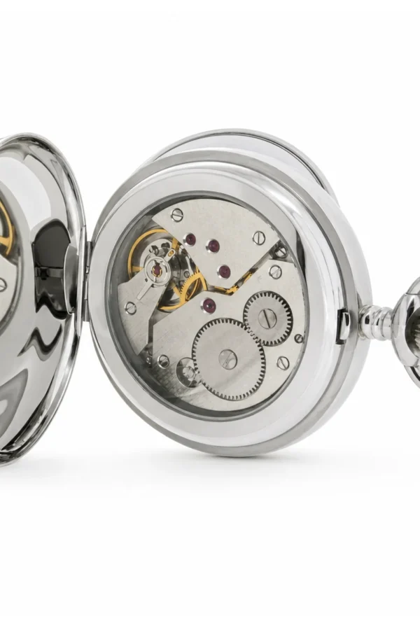 Gents 49mm Stainless Steel Mechanical Swiss Movement Pocket Watch image 2 Gents 49mm Stainless Steel Mechanical Swiss Movement Pocket Watch image 2