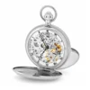 Gents 49mm Stainless Steel Skeleton Mechanical Pocket Watch image 1