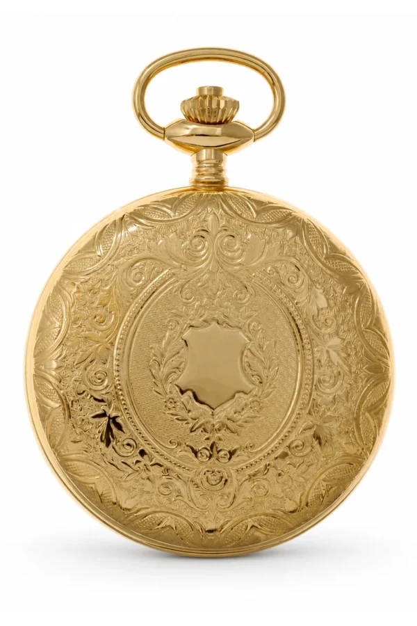 Gents 51mm Gold Plated Swiss Made Mechanical Pocket Watch image 1 Gents 51mm Gold Plated Swiss Made Mechanical Pocket Watch image 1