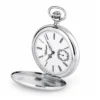 Gents 51mm Rhodium Plated Swiss Made Mechanical Pocket Watch image 2